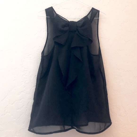 Black Racerback Bow Tank Top - Picture 3 of 3